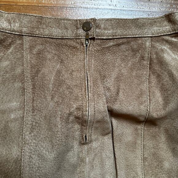 Trumps Sport vintage camel suede leather midi skirt SIZE 11/12 - Picture 4 of 5